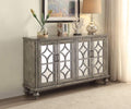 Console Tables Velika Console Table With 4 Door, Weathered Gray Benzara