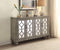 Console Tables Velika Console Table With 4 Door, Weathered Gray Benzara