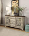 Console Tables Vermont Console Table 2 Doors and 4 Drawers, Antique White Benzara