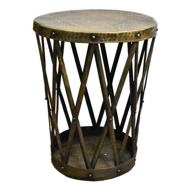 Console Tables Vintage Style Metal Table, Brown Benzara