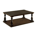 Wooden Coffee Table with Open bottom Shelf, Dark Walnut Brown