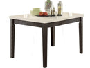 Wooden Counter Height Table With Marble Top, White and Black