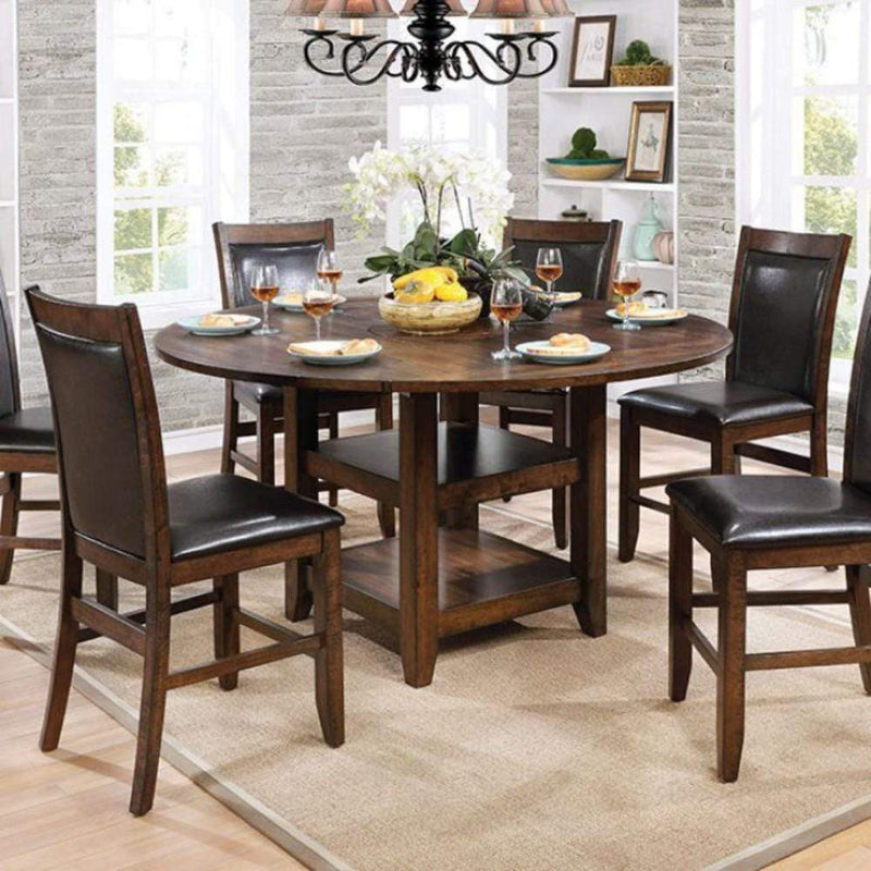 Wooden Round Counter Height Table, Brown