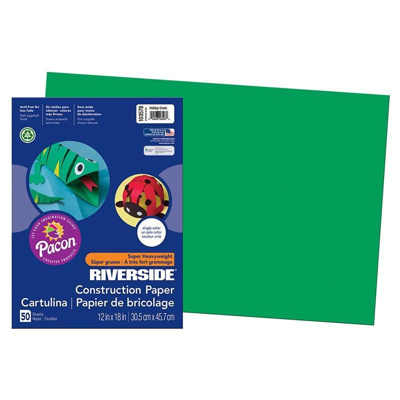 CONSTRUCTION PAPER 12X18 GREEN-Arts & Crafts-JadeMoghul Inc.