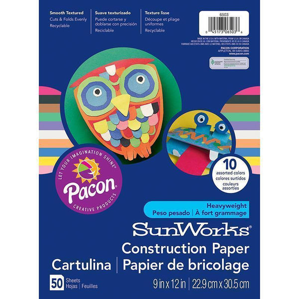 CONSTRUCTION PAPER ASSORTED 9X12-Arts & Crafts-JadeMoghul Inc.