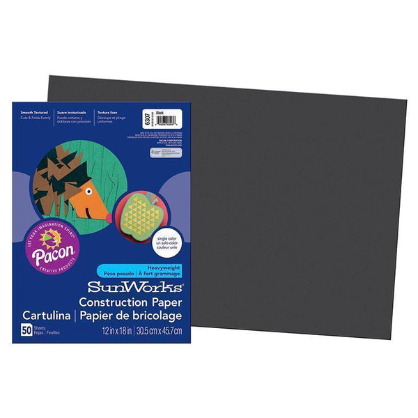 CONSTRUCTION PAPER BLACK 12 X 18-Arts & Crafts-JadeMoghul Inc.