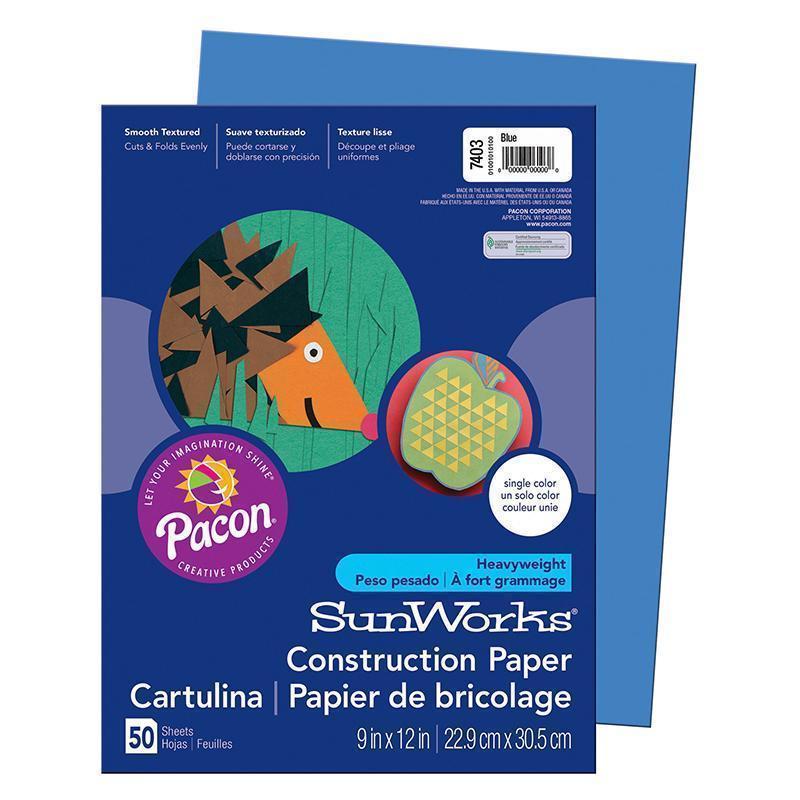 CONSTRUCTION PAPER BLUE 9X12-Arts & Crafts-JadeMoghul Inc.