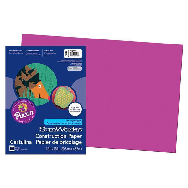 CONSTRUCTION PAPER MAGENTA 12X18-Arts & Crafts-JadeMoghul Inc.