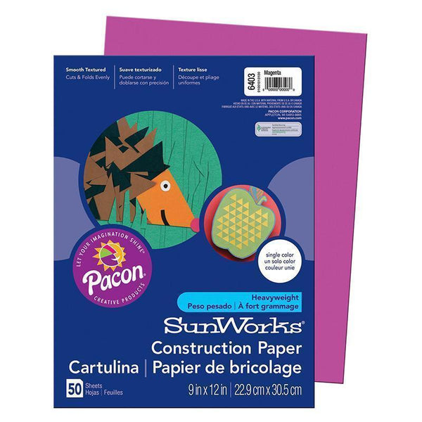 CONSTRUCTION PAPER MAGENTA 9X12-Arts & Crafts-JadeMoghul Inc.
