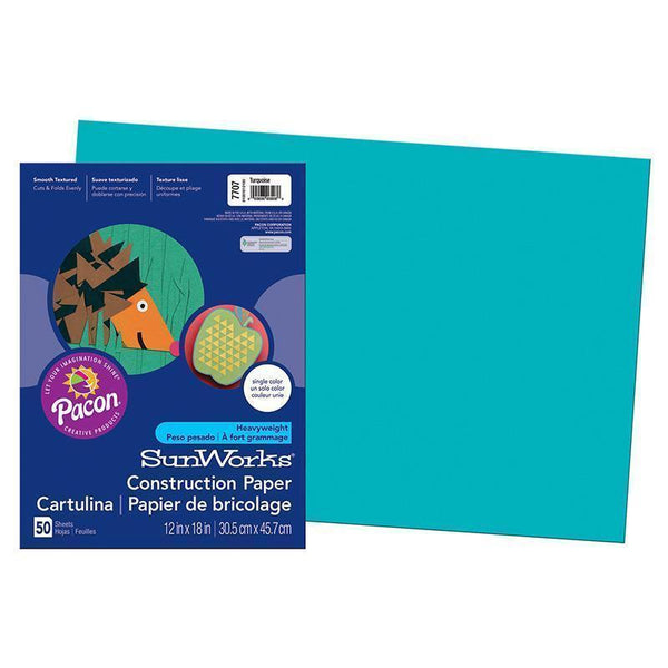 CONSTRUCTION PAPER TURQUOISE 12X18-Arts & Crafts-JadeMoghul Inc.