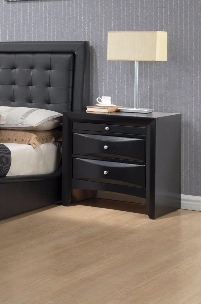 Contemporary 2 Drawer Wood Nightstand By Ireland , Black-Nightstands and Bedside Tables-Black-RBW Tropical Wood MDF and Chipboard-JadeMoghul Inc.