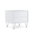 Contemporary 2 Drawers Wood Nightstand By Deoss, White-Nightstands and Bedside Tables-White-PB MDF-JadeMoghul Inc.