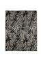 Contemporary Area Rug With Foliage Pattern In Polypropylene, Black and Beige