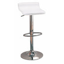 Contemporary Backless Seat Bar Stool, White ,Set of 2-Bar Stools and Counter Stools-Chrome & White-METAL-Chrome-JadeMoghul Inc.