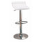 Contemporary Backless Seat Bar Stool, White ,Set of 2-Bar Stools and Counter Stools-Chrome & White-METAL-Chrome-JadeMoghul Inc.