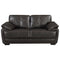 Contemporary Black Leatherette Love Seat With Double Stitch Contrast,Black-Living Room Furniture-Black-Faux Leather / Wood-JadeMoghul Inc.