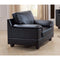 Contemporary Bonded PU Leather Chair With Tuft Cushion.-Armchairs and Accent Chairs-Black-PU LEATHER-JadeMoghul Inc.