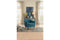Contemporary Button Tufted Polyester Upholstered Wooden Accent Chair with Curved Back, Blue-Accent Chairs-Blue-Polyester and Wood-JadeMoghul Inc.