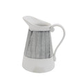 Contemporary Ceramic Pitcher Vase with Handle, Gray