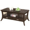 Contemporary Coffee Table With 2 Bottom Drawers & Open Shelves, Espresso Brown-Coffee Tables-Brown-Wood-JadeMoghul Inc.