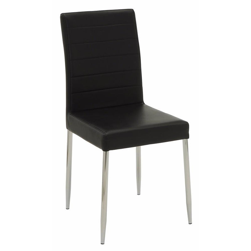 Contemporary Dining Side Chair, Black, Set of 4-Dining Chairs-Black & Chrome-METAL-JadeMoghul Inc.