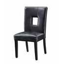 Contemporary Dining Side Chair with Upholstered Seat and Back, Black, Set of 2-Armchairs and Accent Chairs-Black-Wood/Vinyl-Cappuccino-JadeMoghul Inc.