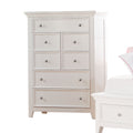 Contemporary Five Drawers Wooden Chest with Tapered Legs, White-Cabinet & Storage Chests-White-Wood-JadeMoghul Inc.