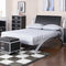 Contemporary Full Bed, Black and Silver-Platform Beds-Black and Silver-Metal-JadeMoghul Inc.