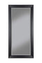 Contemporary Full Length Leaner Mirror With Rectangular Polystyrene Frame, Black-Mirrors-Black-Polystyrene Glass-JadeMoghul Inc.