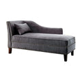Contemporary Gray Linen-Like Fabric Chaise-Indoor Chaise Lounge Chairs-Gray-Polyster Solid Wood-JadeMoghul Inc.