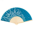 Contemporary Hearts Fan - Oasis Blue (Pack of 6)-Wedding Parasols Umbrellas & Fans-JadeMoghul Inc.
