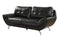 Contemporary Leatherette Sofa With Pillows, Black-Living Room Furniture-Black-Faux Leather and Metal-JadeMoghul Inc.
