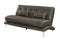 Contemporary Leatherette Sofa With Pillows, Gray-Living Room Furniture-Gray-Faux Leather and Metal-JadeMoghul Inc.
