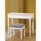 Contemporary Lift-Top Vanity with Upholstered Stool, 2 Piece, White-Living Room Furniture Sets-White-RUBBERWOOD-White-JadeMoghul Inc.