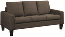 Contemporary Linen Fabric & Wood Sofa With Cushioned Seat & Back, Gray-Sofas Sectionals & Loveseat-Gray-Linen Fabric and Wood-JadeMoghul Inc.