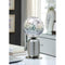 Contemporary Metal and Glass Table Lamp with Globe Shade, Silver-Table & Desk Lamp-Silver-Metal and Glass-JadeMoghul Inc.