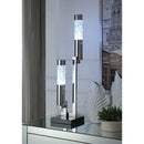 Contemporary Metal and Glass Table Lamp with Square Base, Silver-Table & Desk Lamp-Silver-Metal and Glass-JadeMoghul Inc.