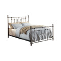 Contemporary Metal Queen Bed, Black-Panel Beds-Black-Metal-JadeMoghul Inc.