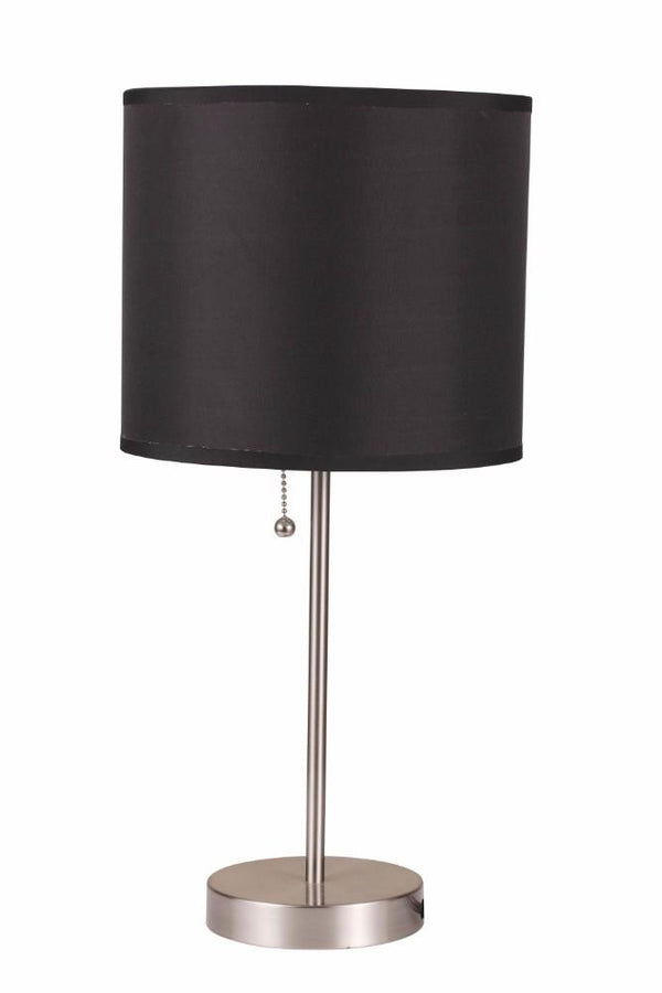 Contemporary Metal Table Lamp, Black & Silver, Set of 2-Table Lamps-Black & Silver-Metal Shade-JadeMoghul Inc.