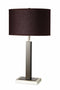 Contemporary Metal Table Lamp, Brown & Silver, Set of 2-Table Lamps-Brown & Silver-Metal & Fabric Shade-JadeMoghul Inc.