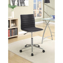 Contemporary Mid-Back Desk Chair, Black-Desks and Hutches-BLACK-LINEN-JadeMoghul Inc.