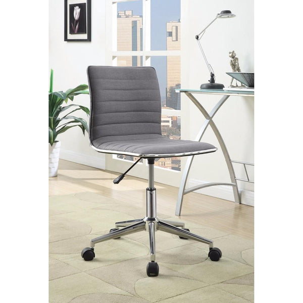 Contemporary Mid-Back Desk Chair, Gray-Desks and Hutches-GRAY-JadeMoghul Inc.
