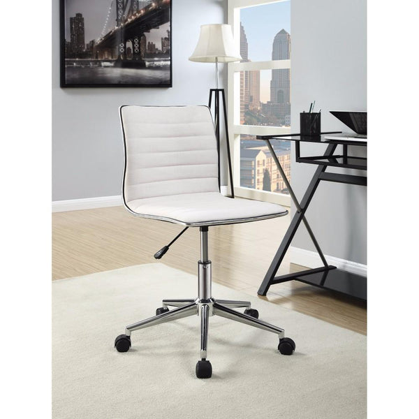 Contemporary Mid-Back Desk Chair, White-Desks and Hutches-White-JadeMoghul Inc.