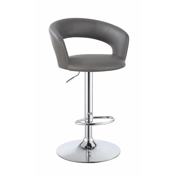 Contemporary One Piece Bar Stool, Gray-Bar Stools & Tables-Gray-JadeMoghul Inc.