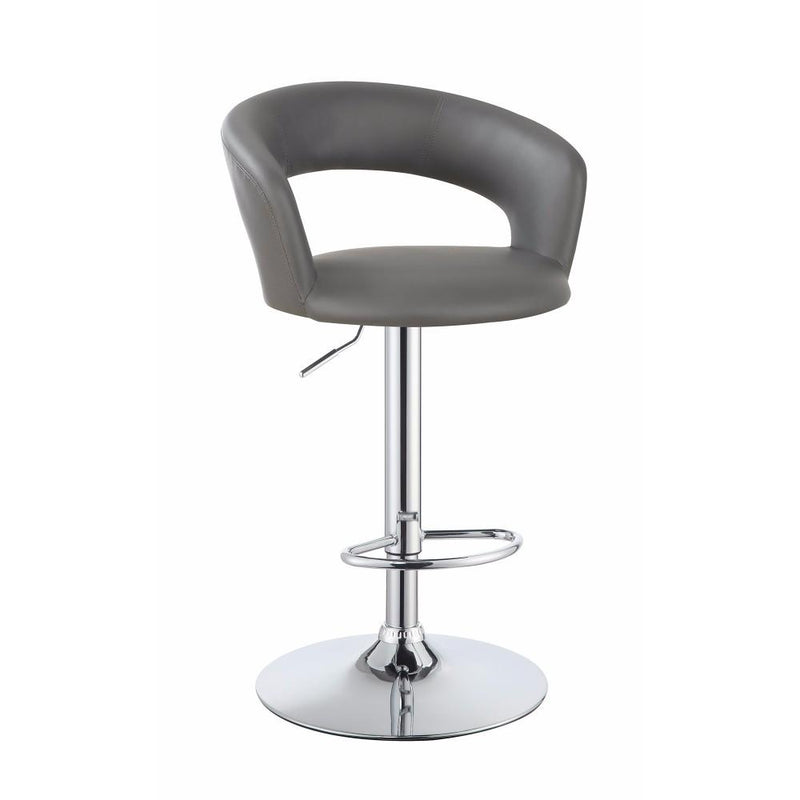 Contemporary One Piece Bar Stool, Gray-Bar Stools & Tables-Gray-JadeMoghul Inc.