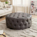 Contemporary Ottoman, Gray-Footstools and Ottomans-Gray-Bonded Leather Solid Wood Wood Veneer Others-JadeMoghul Inc.