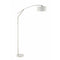 Contemporary Over Arching Metal Floor Lamp, White And Silver-Floor Lamp-White And Silver-Metal-JadeMoghul Inc.