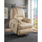 Contemporary Polyurethane Upholstered Metal Recliner with Power Lift, Beige-Living Room Furniture-Beige-Polyurethane and Metal-JadeMoghul Inc.