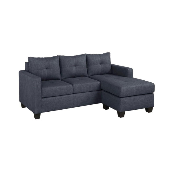 Contemporary Sectional Sofa With Reversible Chaise , Dark Gray-Living Room Furniture-Dark Gray-Fabric-JadeMoghul Inc.