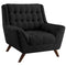 Contemporary Sofa Chair, Black.-Sofas-Black-FABRIC-Black-JadeMoghul Inc.